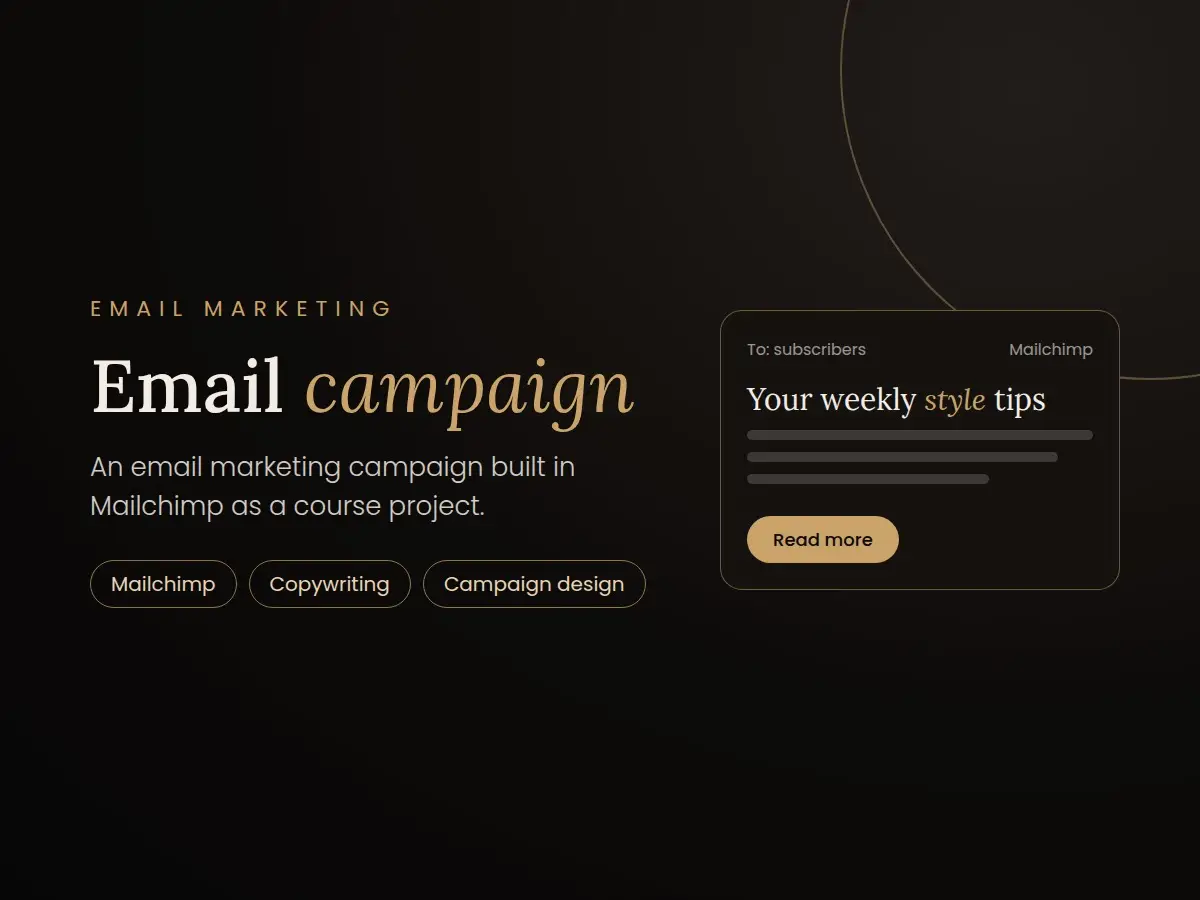 Mailchimp email campaign project
